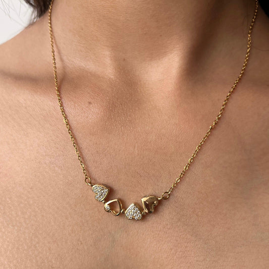 Golden 4xheart Pendant
