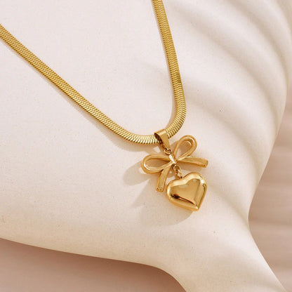 Bow & Heart Pendant