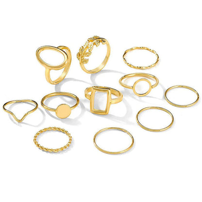 18k Gold Plated Finger Ring | Set of 11