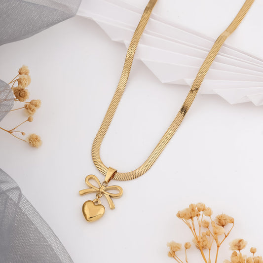 Bow n Heart Pendant