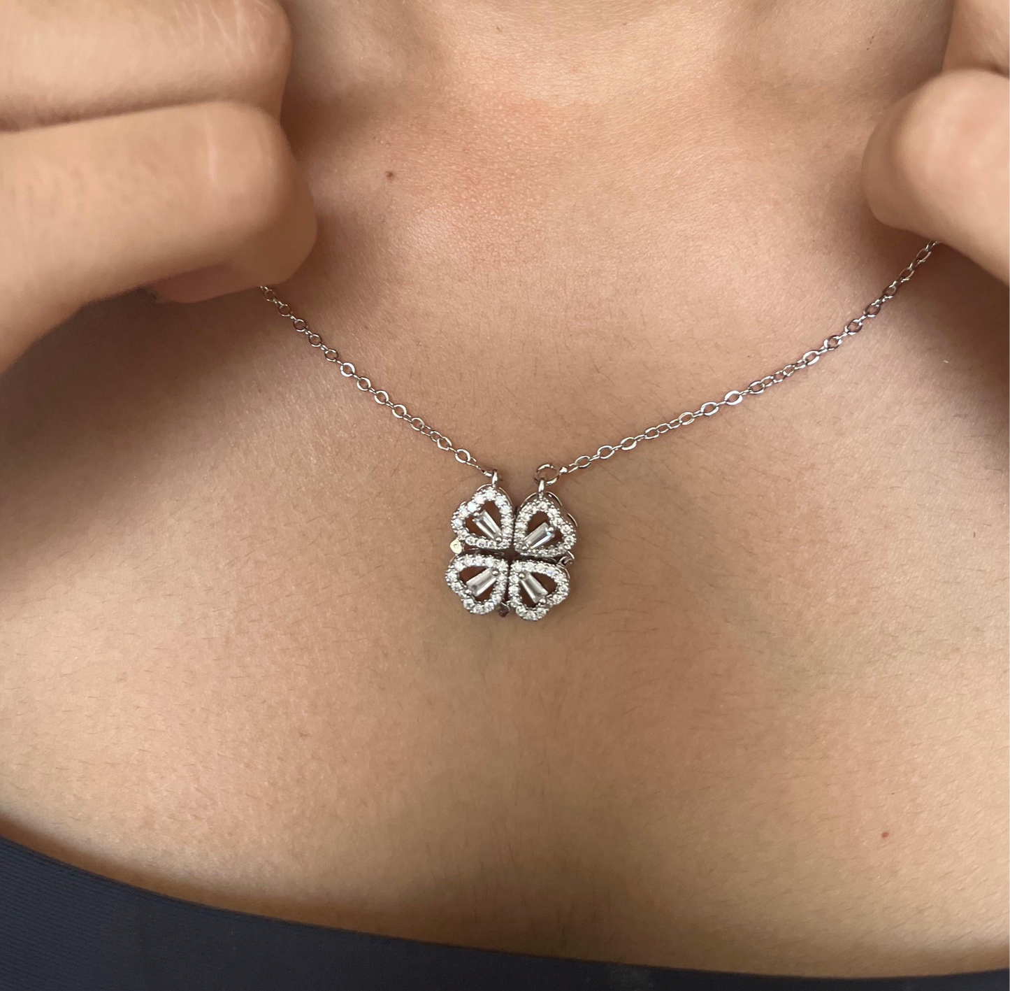 Silver 4xheart ( Magnetic )