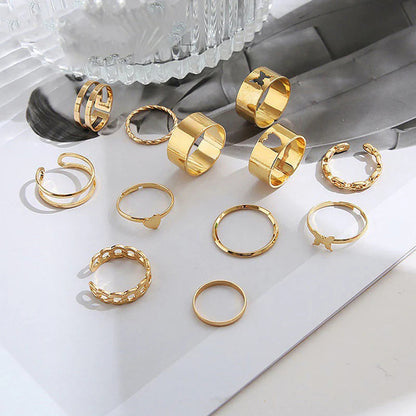 18k Gold Plated Finger Ring | Set of 12