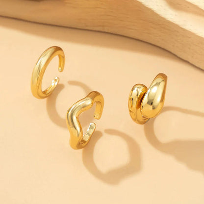 18k Gold Plated Finger Ring | Set of 3