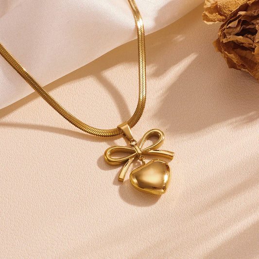Bow & Heart Pendant