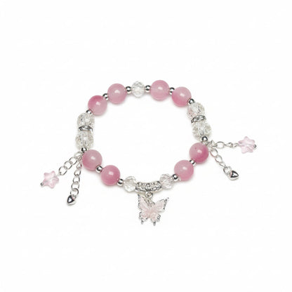 Pink Bead Bracelet ( Butterfly )